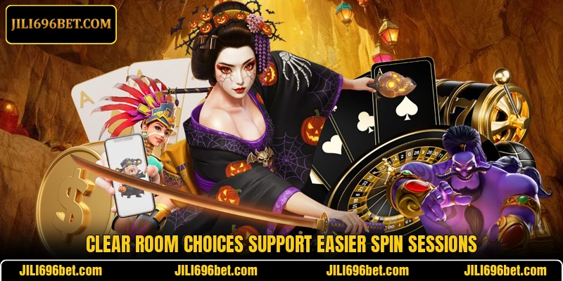 Clear room choices support easier spin sessions