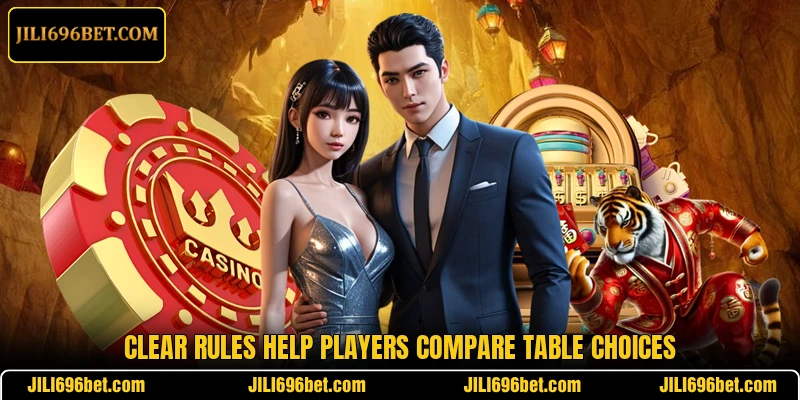 Clear rules help players compare table choices