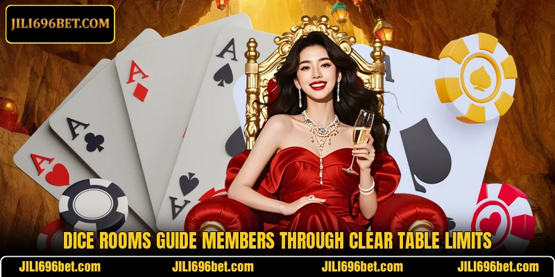 Dice rooms guide members through clear table limits