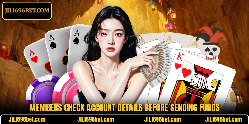 Members check account details before sending funds