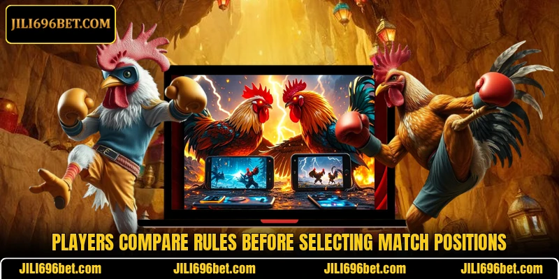 Players compare rules before selecting match positions