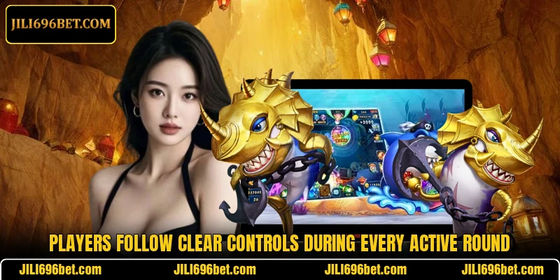Players follow clear controls during every active round