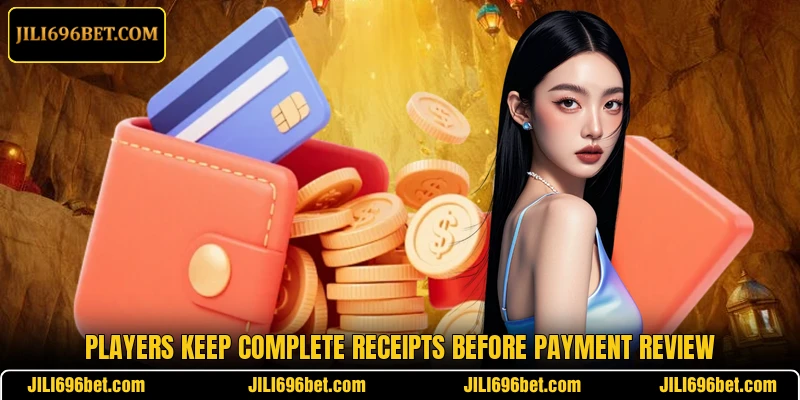 Players keep complete receipts before payment review