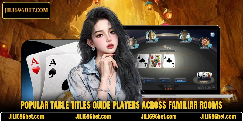 Popular table titles guide players across familiar rooms