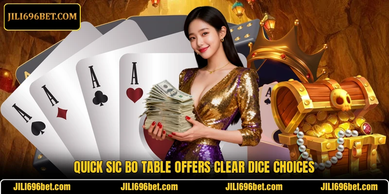 Quick Sic Bo table offers clear dice choices