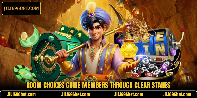 Room choices guide members through clear stakes