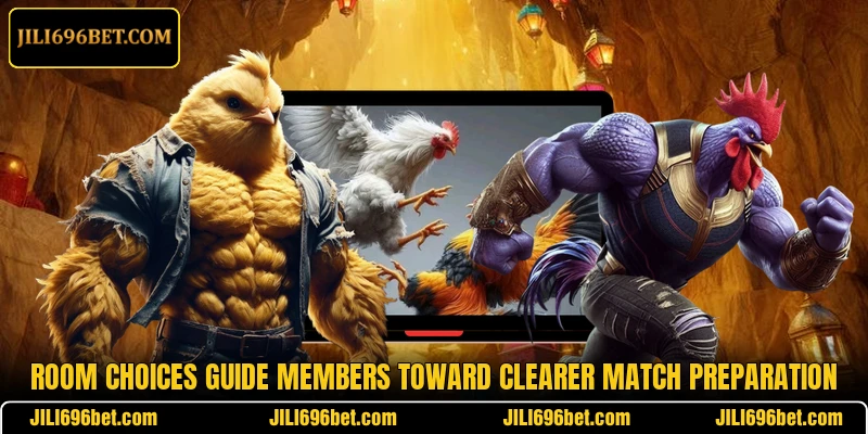 Room choices guide members toward clearer match preparation