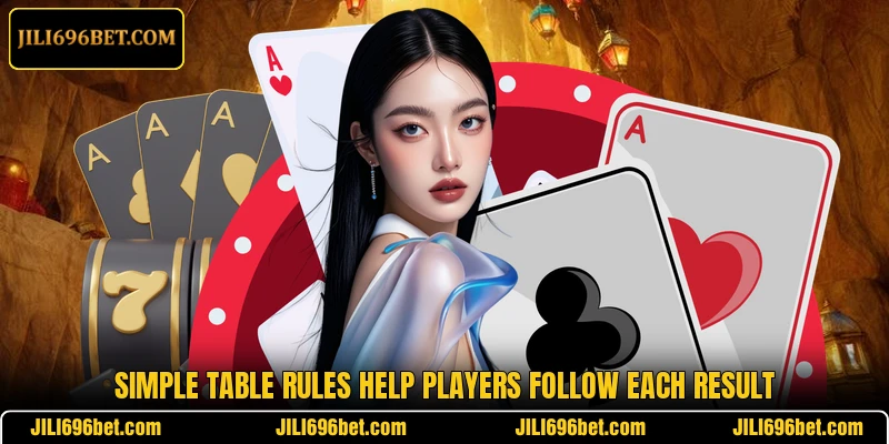 Simple table rules help players follow each result