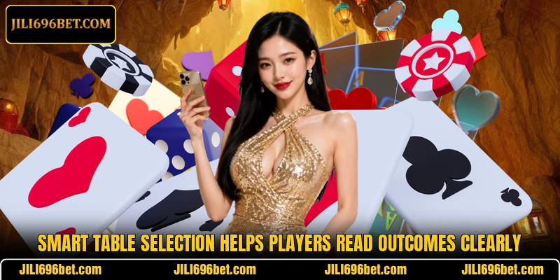 Smart table selection helps players read outcomes clearly