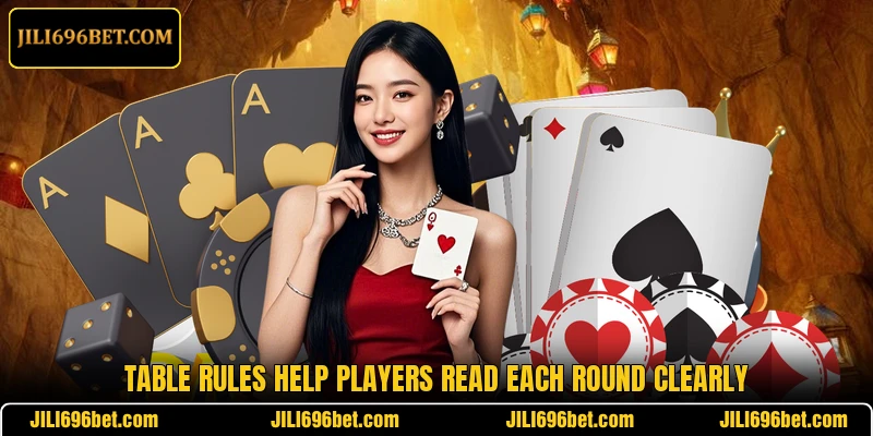 Table rules help players read each round clearly